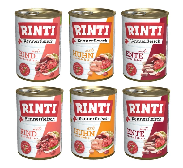 Rinti 3 Çeşit Karma Köpek Konservesi 400 Gr. X 6 Adet ürün görseli 1
