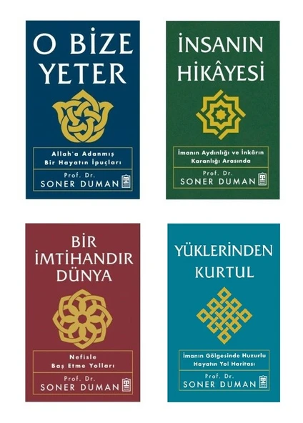 Soner Duman Manevi Gelişim Seti 4 Kitap (O Bize Yeter + İnsanın Hikayesi + Bir İmtihandır Dünya + Yüklerinden Kurtul) ürün görseli 1