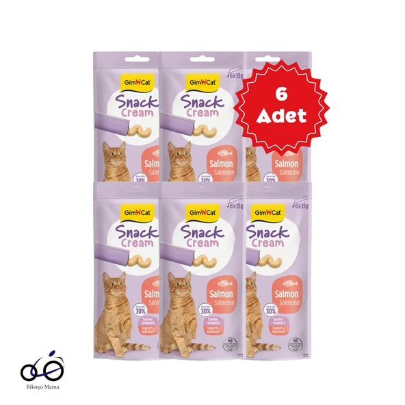 Gimcat Snack Cream Somonlu Kedi Ödülü 6x15gr 6 Adet ürün görseli 1