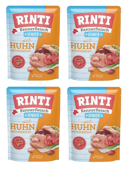 Rinti Pouch Tavuklu Yavru Köpek Yaş Mama 400 Gr. X 4 Adet ürün görseli 1