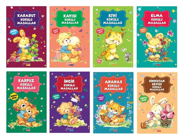 Kokulu Masallar Seti 8 Kitap (Hindistan + Elma + Ananas + İncir + Karpuz + Kivi + Kayısı + Karadut) ürün görseli 1