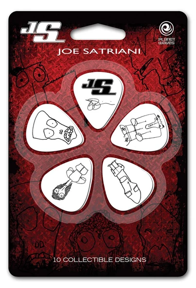 Planet Waves 1CWH2-10JS Joe Satriani İnce (Thin) Gitar Penası - Beyaz (10'lu Paket - Koleksiyonluk) | Sanatçı İmza Serisi, Yüksek Kalite Selüloit ve Parlak Tonlar ürün görseli 1