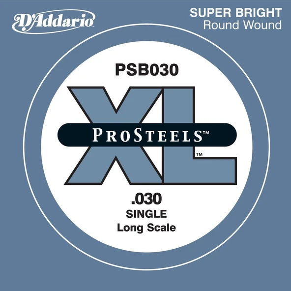 D'Addario PSB030 ProSteels Bas Gitar Tek Tel (Paslanmaz Çelik) ürün görseli 1