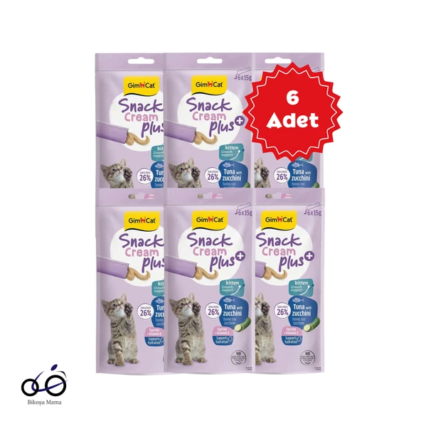 Gimcat Snack Cream Ton Balıklı & Kabaklı Yavru Kedi Ödülü 6x15gr 6 Adet ürün görseli 1