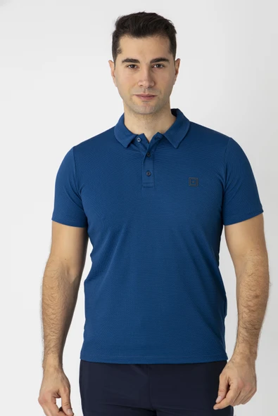 Crozwise Waffle Polo Yaka Tişört Sax 7150-17 ürün görseli 1