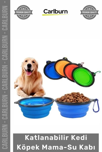 Silikon Portatif Seyahat Tipi Askılı Pratik Akordeon Tasarım Katlanabilir Kedi Köpek Mama Su Kabı ürün görseli 1