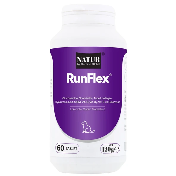 Natur Runflex Köpek Eklem ve Kemik Sağlığı Tamamlayıcı Yem (60 Tablet) ürün görseli 1