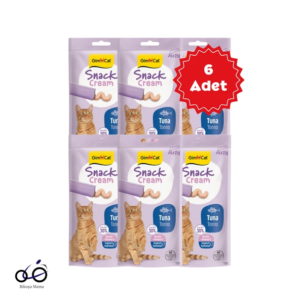Gimcat Snack Cream Ton Balıklı Kedi Ödülü 6x15gr 6 Adet ürün görseli 1