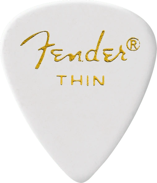 Fender 1980351780 Classic Celluloid White 351 Shape Thin Gitar Penası (12'li) | İnce ve Esnek Yapı Parlak Akustik Tonlar İçin ürün görseli 1