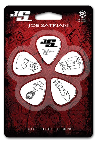 Planet Waves 1CWH4-10JS Joe Satriani Orta (Medium) Gitar Penası - Beyaz (10'lu Paket - Koleksiyonluk) | Sanatçı İmza Serisi, Dengeli Sertlik ve Profesyonel Kontrol ürün görseli 1