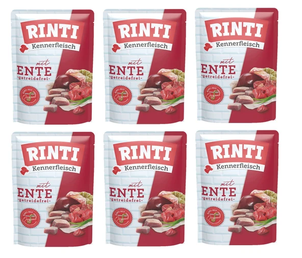 Rinti Pouch Ördekli Köpek Yaş Mama 400 Gr. X 6 Adet ürün görseli 1