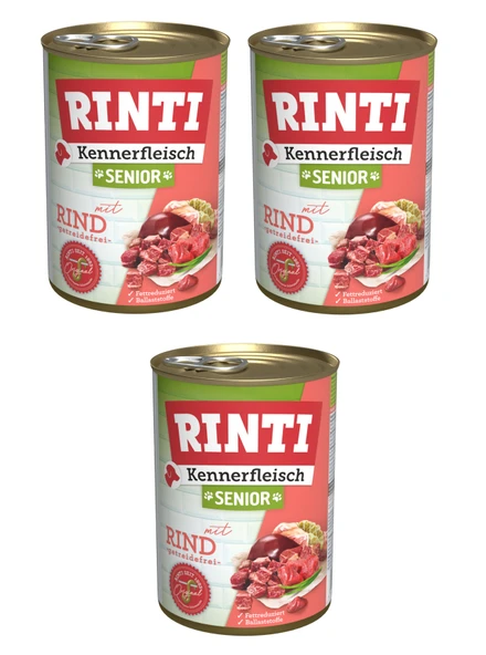 Rinti Dana Etli Senior Gurme Yaşlı Köpek Konservesi 400 Gr. X 3 Adet ürün görseli 1