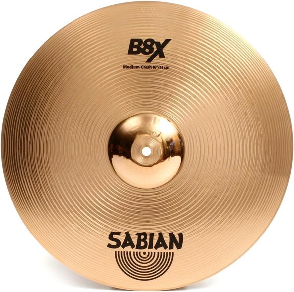 Sabian 41608X B8X Medium Crash 16 İnç Davul Zili (Başlangıç/Orta Seviye) | Saf B8 Bronz, Dengeli Sürdürülebilirlik (Sustain) ve Çok Yönlü Kullanım ürün görseli 1