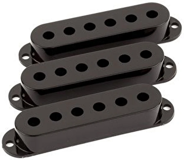 Fender 0991364000 Stratocaster Manyetik Kapağı Seti (3 Adet) - Siyah | Orijinal Yedek Parça, Standart Stratocaster Uyumu Ve Dayanıklı Plastik ürün görseli 1