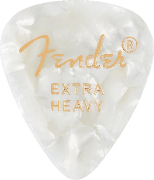 Fender 1980351605 351 Premium Extra Heavy Gitar Penası (White Moto) | Beyaz İnci Klasik Görünüm 351 Formu ile Her Tarza Uygun ürün görseli 1