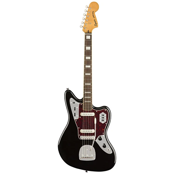 Squier 0374090506 Classic Vibe '70s Jaguar Elektro Gitar (siyah - Laurel Klavye) | Vintage Üst Seviye Blok İşaretçiler Ve Kısa Skala Tasarımı ürün görseli 1