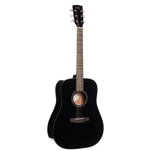 Cort EARTH60BK Akustik Gitar | Siyah - Masif Ladin Kapak ürün görseli 1