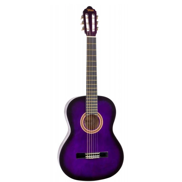 Valencia VC101TPPS 1/4 Klasik Gitar - Mor Sunburst (Başlangıç Seviyesi) | Sap Ayar Çeliği (Truss Rod), Küçük Yaş Grubuna Özel Ergonomik Kasa, Dikkat Çekici Mor Gradyan Renk ürün görseli 1