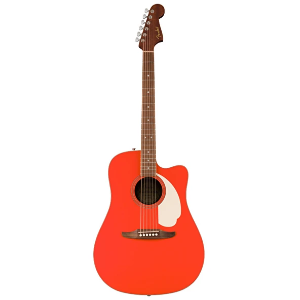 Fender 0974221540 California Standard Redondo CE Elektro Akustik Gitar (F.Red) | Canlı Kırmızı Renk Fishman Preamp ve Masif Ladin Kapak ürün görseli 1