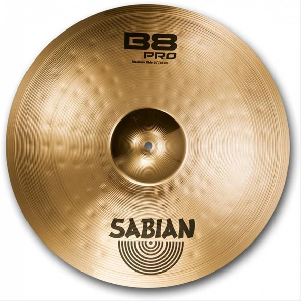 Sabian 32012B B8 Pro Medium Ride 20 İnç Davul Zili (Orta Seviye) | Parlak Bitiş, Net Çubuk Sesi ve Profesyonel Görünüm Sunan Kristal Tonlar ürün görseli 1