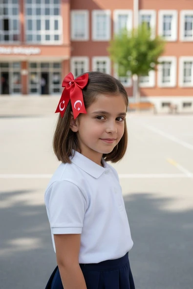 Türk Bayrağı Temalı Kırmızı Bayaz Ayyıdızlı Saç Tokatı ürün görseli 1