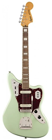 Squier 0374090557 Classic Vibe '70s Jaguar Elektro Gitar (Surf Green) | Yeşil Renk ve 70'ler Dönemi Büyük Kafa (Headstock) ürün görseli 1