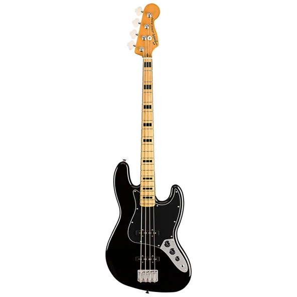 Squier 0374540506 Classic Vibe '70s Jazz Bass Gitar (Siyah) | Akçaağaç Klavye Blok İşaretçiler ve 70'ler J-Bass Sesi ürün görseli 1