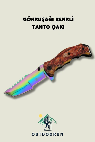 Gökkuşağı Renkli Tanto Çakı - 23 cm ürün görseli 1
