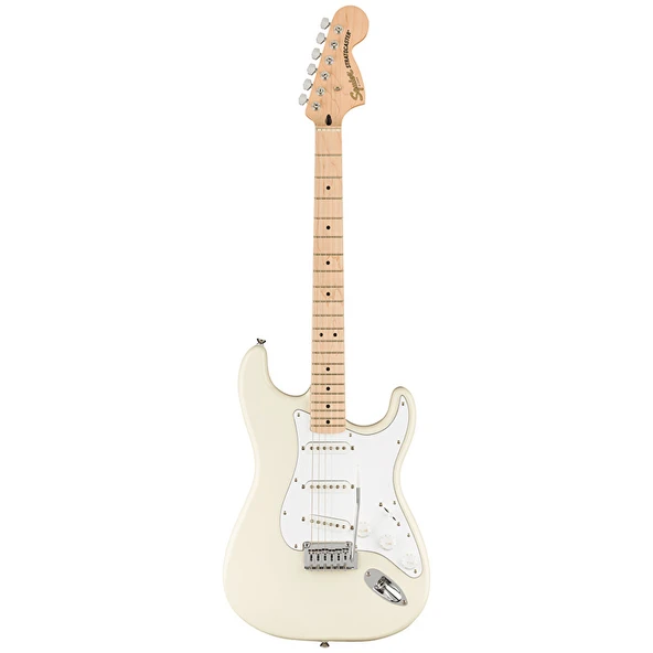 Squier 0378002505 Affinity Stratocaster Elektro Gitar (Olympic White) | Akçaağaç Klavye Beyaz Renk ve 2-Noktalı Tremolo ürün görseli 1