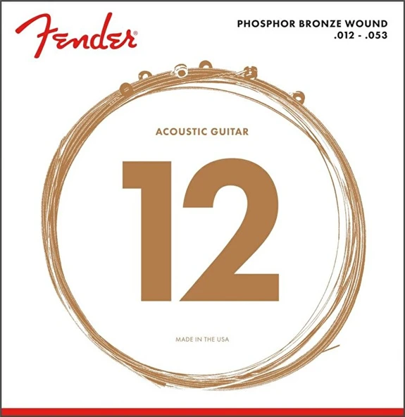 Fender 0730060403 Phosphor Bronze Akustik Gitar Teli (12-53) | 60L Light Set Dengeli Projeksiyon ve Uzun Ömürlü Parlaklık ürün görseli 1
