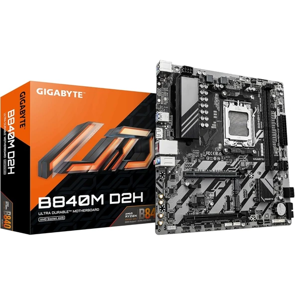 GIGABYTE B840M D2H AMD AM5 mATX ULTRA DURABLE Anakart ürün görseli 1