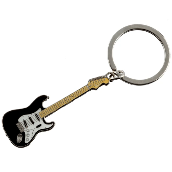 Fender 9100327400 Stratocaster Anahtarlık (Siyah) | Gitar Tutkunları İçin Siyah Strat Kafa Tasarımlı Metal Anahtarlık ürün görseli 1