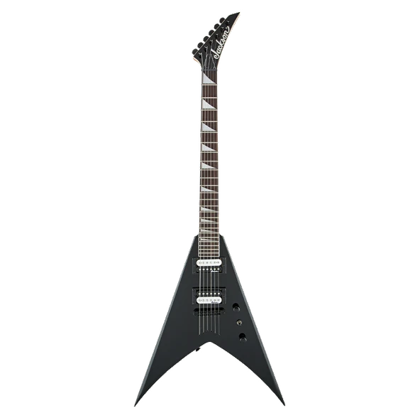 Jackson 2910134503 Js King V Js32t Elektro Gitar (gloss Black) | Parlak Siyah Cila Sabit Köprü Ve Beyaz Köpekbalığı Dişi İşaretçiler ürün görseli 1