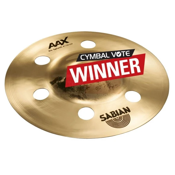 Sabian 20805XAB AAX Air Splash Zil (8 İnç) | Delikli Tasarım - Hızlı Atak - Parlak ürün görseli 1