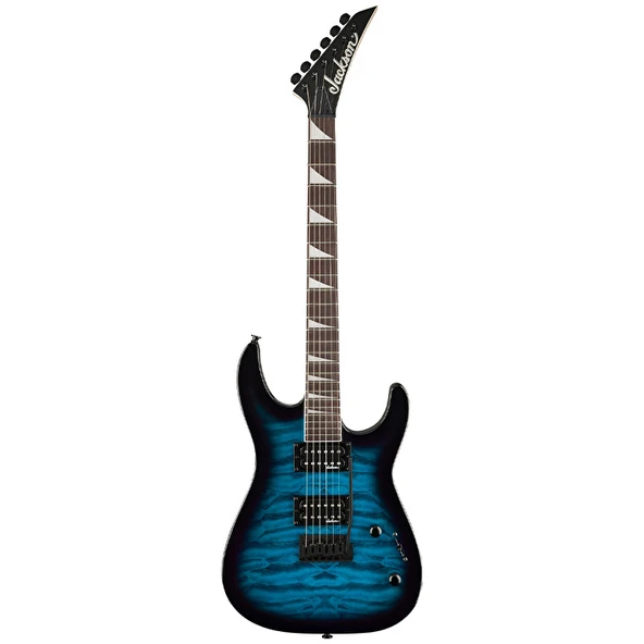Jackson 2910211586 JS20 Dinky DKQ 2PT Elektro Gitar (Transparent Blue Burst) | Egzotik Klavye Mavi Burst Cila ve 2-Noktalı Tremolo ürün görseli 1