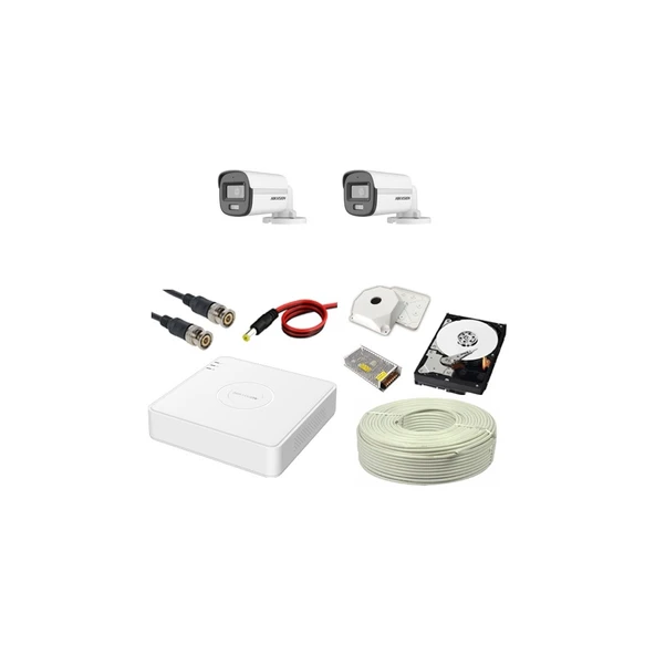 HIKVISION Colorvu 2li 2mp Set Gece Renkli Sesli Görüntü 1TB HDD ürün görseli 1