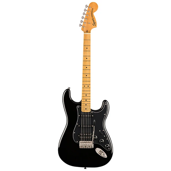 Squier 0374023506 Classic Vibe '70s Stratocaster Hss Elektro Gitar (siyah - Akçaağaç Klavye) | Vintage Üst Seviye Çok Yönlü Hss Manyetik Dizilimi Ve 70'ler Stili ürün görseli 1