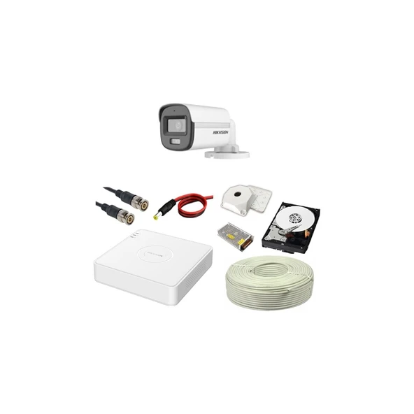 HIKVISION Colorvu 1li 2mp Set Gece Renkli Sesli Görüntü 1TB HDD ürün görseli 1