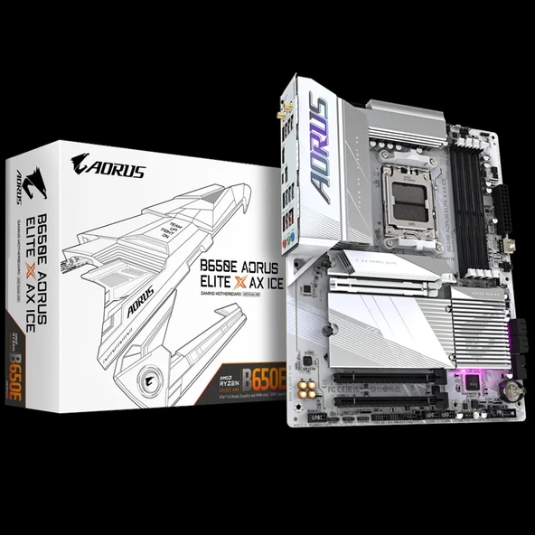 Gigabyte Gıgabyte B650E Aorus Stealth Ice Amd Am5 Ddr5 Soket Atx Anakart ürün görseli 1