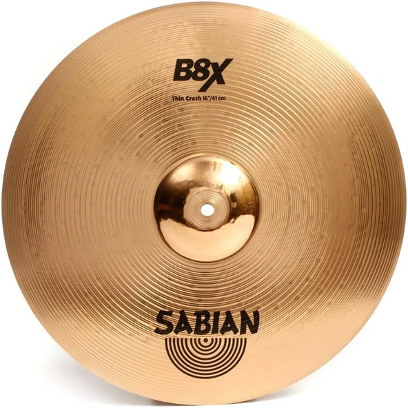 Sabian 41806X B8X Thin Crash Zil (18 İnç) | B8 Bronz - Hızlı Tepki - Parlak ürün görseli 1