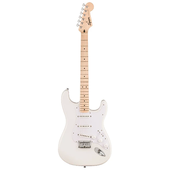 Squier 0373252580 Sonic Stratocaster Hardtail Elektro Gitar (Arctic White) | Sabit Köprü Kutup Beyazı ve Akçaağaç Klavye ürün görseli 1