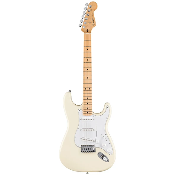 Fender 0266220505 Standard Stratocaster Elektro Gitar (Olympic White) | Akçaağaç Klavye Beyaz Renk ve Yüksek Çıkışlı Manyetikler ürün görseli 1