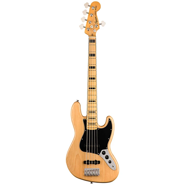 Squier 0374550521 Classic Vibe '70s Jazz Bass V 5 Telli Gitar (Naturel) | Doğal Ahşap Görünüm 5 Telli Yapı ve Blok İşaretçiler ürün görseli 1