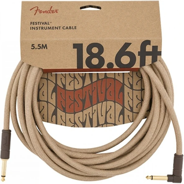 Fender 0990918021 Festival Pure Hemp Enstrüman Kablosu (5m - Natural) | Boyasız Doğal Lif Dokusu Esnek Yapı ve Sağlam Bağlantı ürün görseli 1