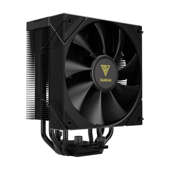 GAMDIAS BOREAS E2-410, Black Edition, 120mm, CPU Kule Tipi Hava Soğutma, Doğrudan Temas Teknolojisine Sahip 4 adet Gelişmiş Bakır Isı Borusu (AMD AM4-AM5 ve INTEL Tüm işlemciler ile uyumlu) ürün görseli 1