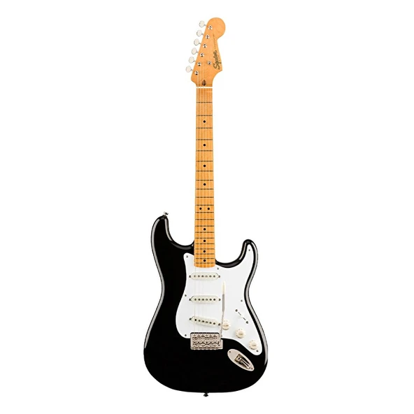 Squier 0374005506 Classic Vibe '50s Stratocaster Elektro Gitar (Siyah) | Akçaağaç Klavye Siyah Gövde ve Vintage Strat Tonu ürün görseli 1