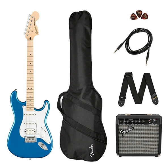 Squier 0372820602 Affinity Stratocaster HSS Elektro Gitar Seti (Lake Placid Blue) | Frontman 15G Amfi Dahil Mavi Strat HSS Seti ürün görseli 1