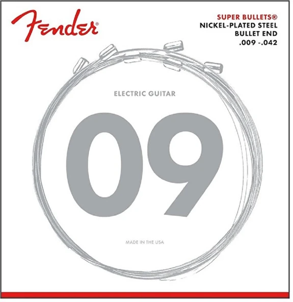 Fender 0733250403 Super Kapsül Nickel Plated Steel Elektro Gitar Teli (09-42) | 3250L Bullet Uçlu Light Set Tremolo Sistemleri İçin Stabilite ürün görseli 1
