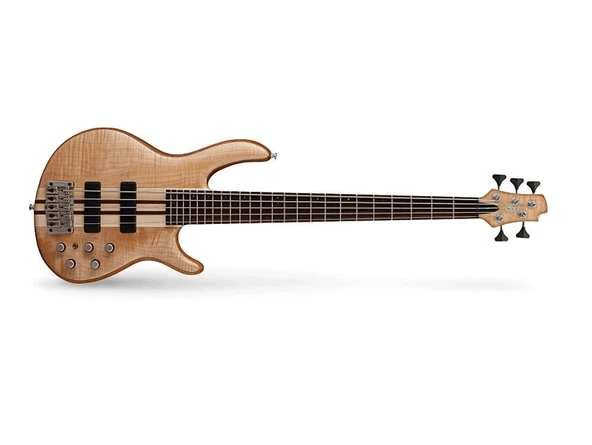 Cort A5PLUS FMMH OPN Artisan Serisi 5 Telli Bas Gitar (Profesyonel) | Bartolini MK-1 Manyetikler, Neck-Through Sap ve Open Pore Natürel Maun Bitiş ürün görseli 1