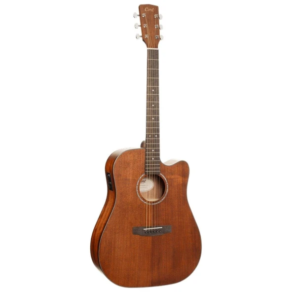 Cort EARTH60MCEOP Masif Maun Kapaklı Elektro Akustik Gitar (Orta Seviye) | Kesik Kasa (Cutaway), Dahili Preamp ve Open Pore Doğal Mat Bitiş ürün görseli 1